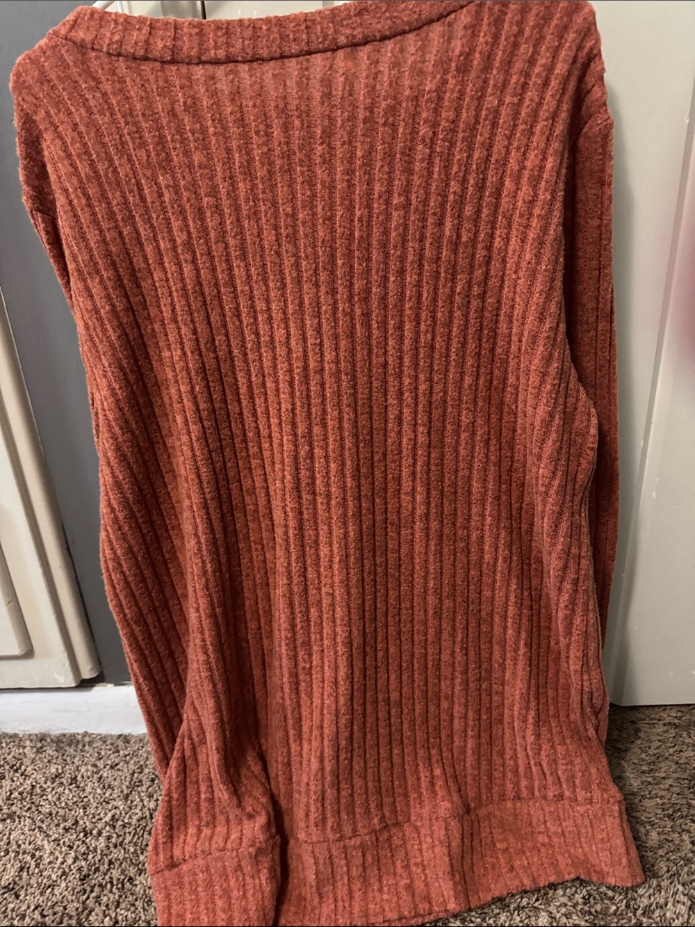 Ribbed Knit Sweater - Rust Never Worn. Ultra soft. - Picture 2 of 2